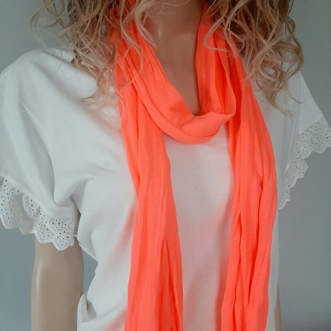 beet Maestro klok Dunne sjaal fel Oranje/Roze - Matching Looks